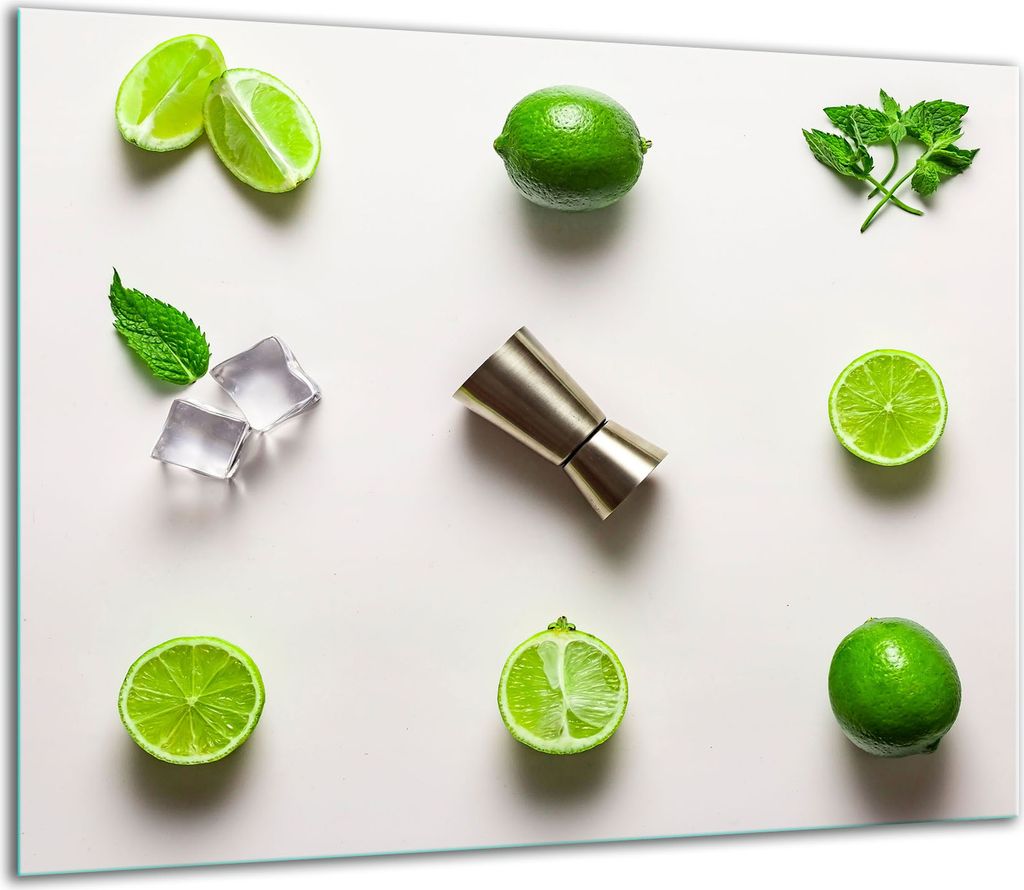 Herdabdeckplatten Glaskeramikkochfeld-Abdeckung Spritzschutz Glas 60x52cm Obst