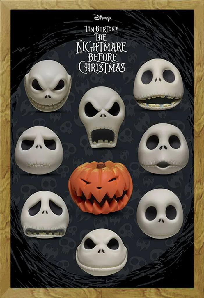 Poster Jack Skellington Molti Volti - Cornice Rovere Shinsuke per Home Decor