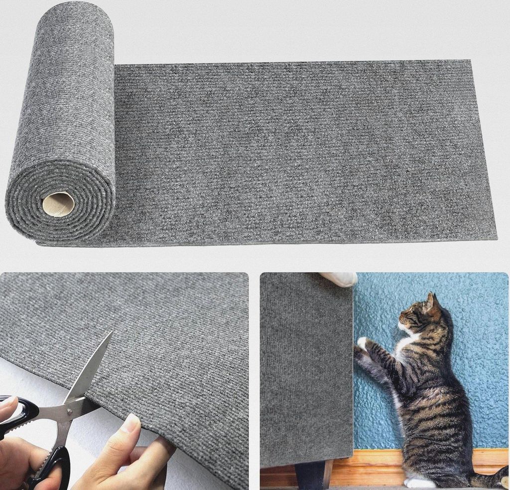 Selbstklebend Kratzteppich Katze Wand, 40×200cm Cathpetic Kratzmatte Selbstkleben, DIY Kratzbrett Katze, Katzen Kratzschutz Sofa, AntiKratz Tape f...