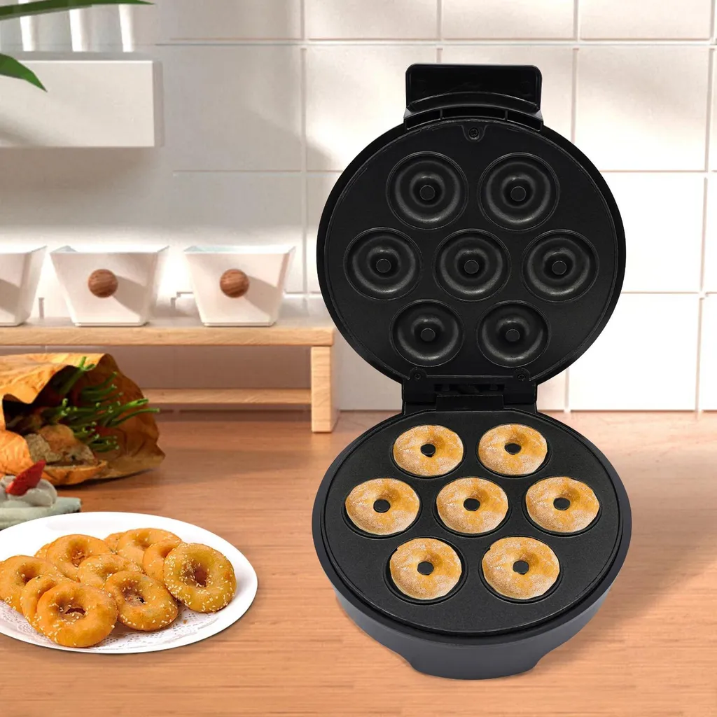Machine à beignets antiadhésive 1000W noire pour cuisson rapide