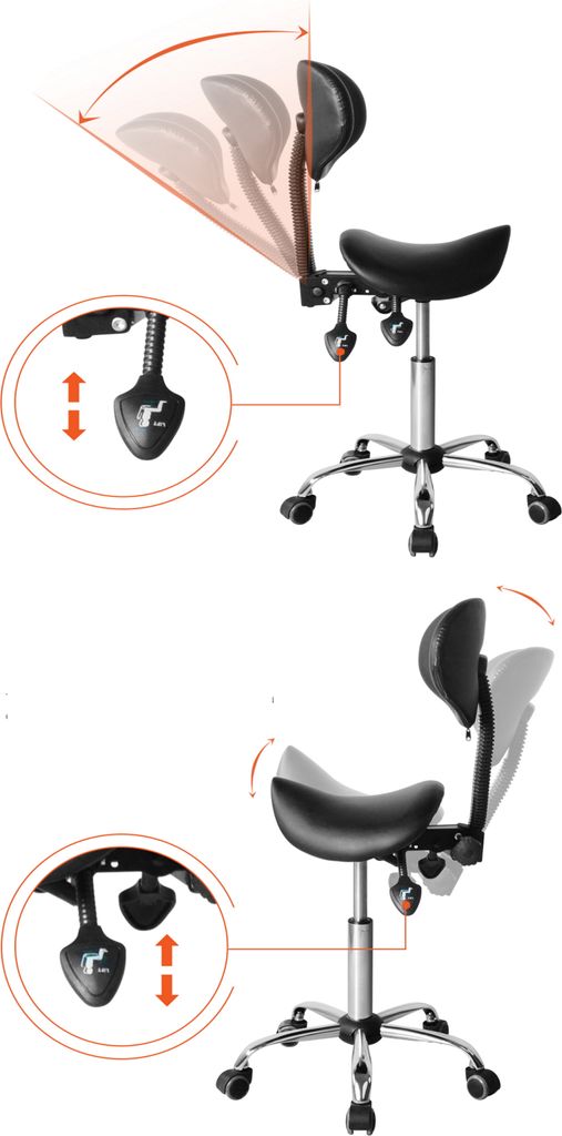 Sattelhocker ergonomisch - Friseurhocker - Barhocker - Produktbild 7