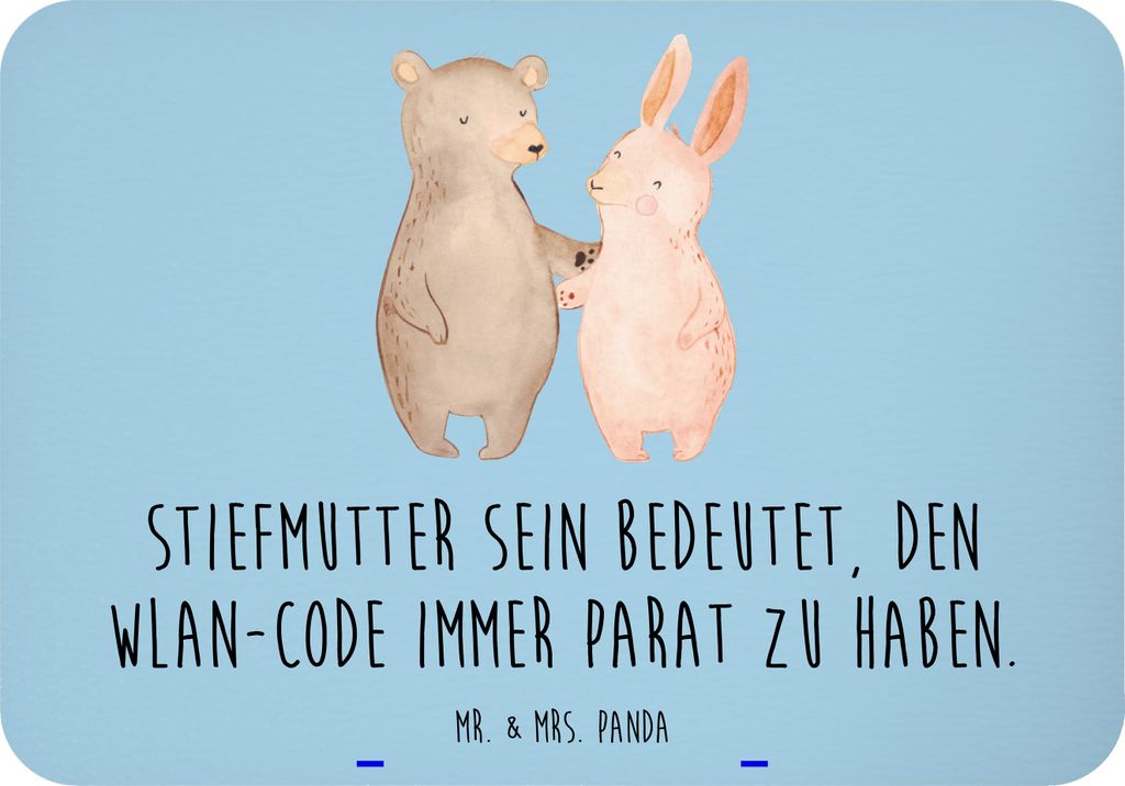 Mr. & Mrs. Panda Kühlschrankmagnet Stiefmutter Heldin - Blau Pastell - Geschenk, einzigartige Designs, technologie, Familie, rechteckmagnet, wandm...