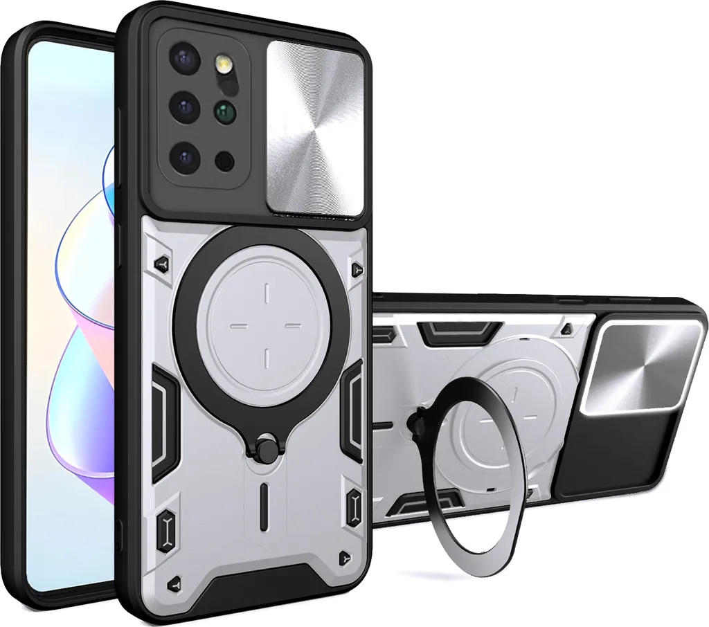 Cover S20+ Blindata Argento: Protezione Militare e Supporto Ring
