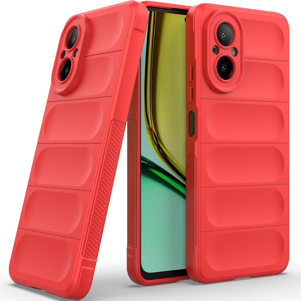 Handyhülle für Realme C67 4G Weich TPU Silikon Stossfest Anti-rutsch Hülle Rot