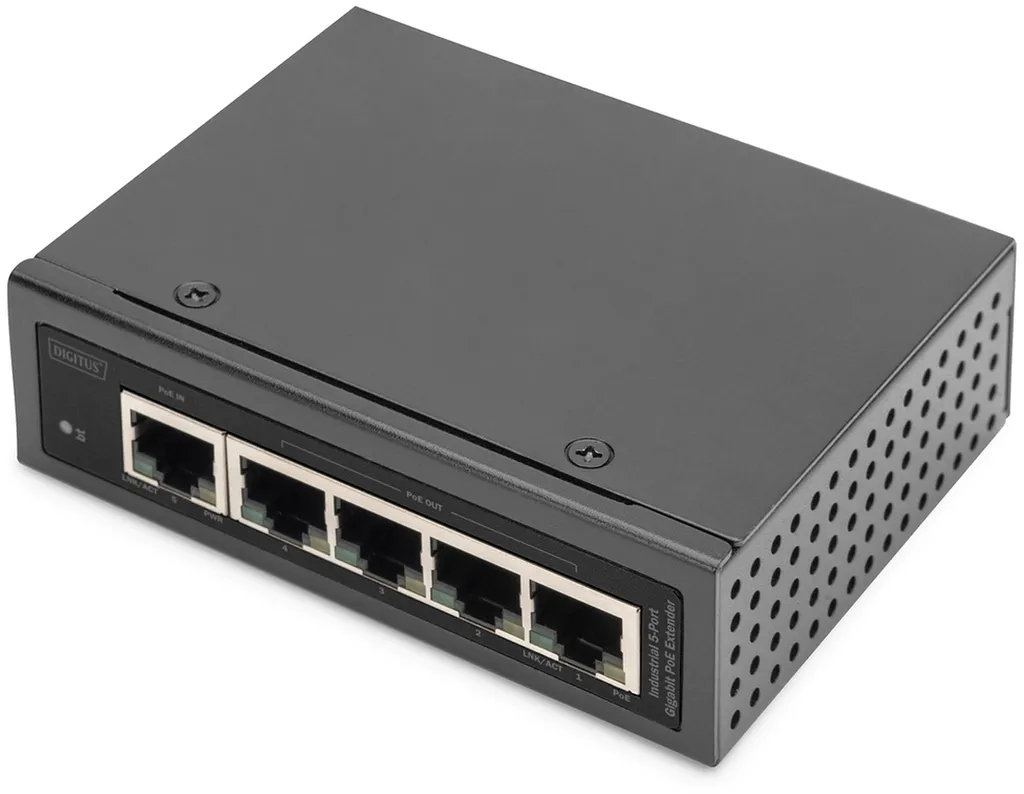 Répéteur PoE Industriel 5 Ports Gigabit : Solution Distance et Rail DIN