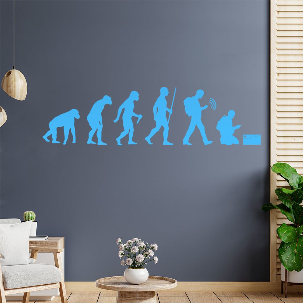 Geocaching Fund Evolution Wandtattoo Wandaufkleber Wall Sticker - Dekoration, Küche, Wohnzimmer, Schlafzimmer, Badezimmer