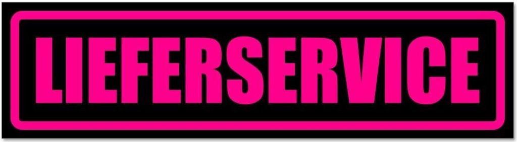 Kiwistar - Autoaufkleber - Pink - Schwarz - 30 x 8 cm - Lieferservice - Hinweis Aufkleber Sticker für Auto, Kfz, Fahrrad, PKW, LKW