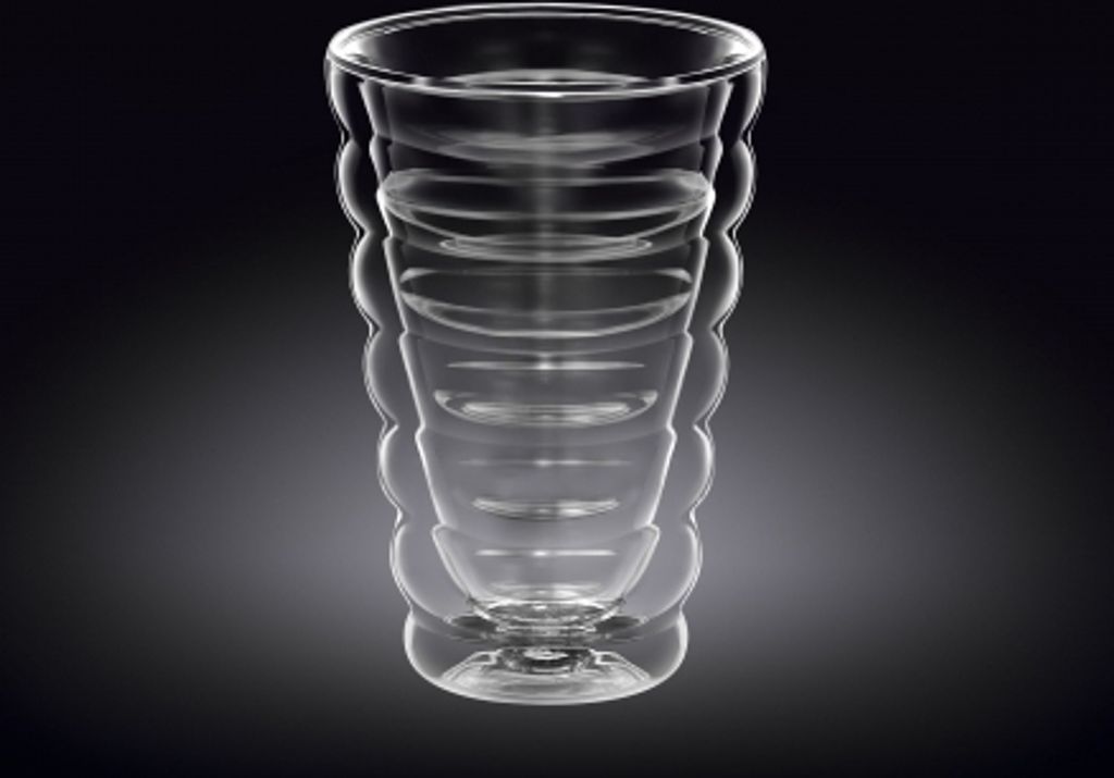 Wilmax Doppelwandiger Thermoglas Becher 250 ml Transparent WL-888416/A