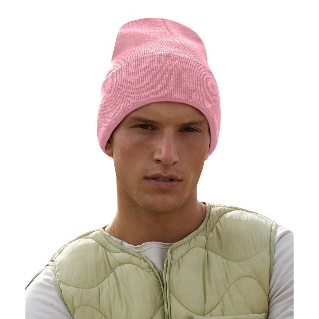 Beechfield Uni Strickmütze für Erwachsene BC3954 (Einheitsgröße) (Blassrosa)