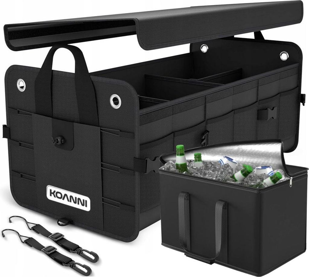 Grosser Kofferraum-Organizer, Stabile Box + Kühlbox