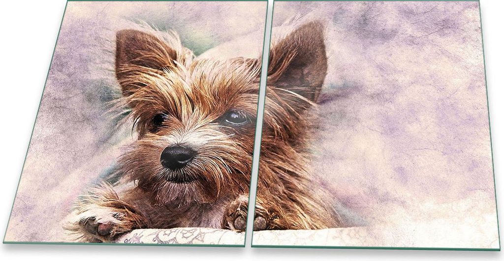 Herdabdeckplatte Glaskeramik 2-Teilig 2x40x52 Tiere Braun Produktbild 