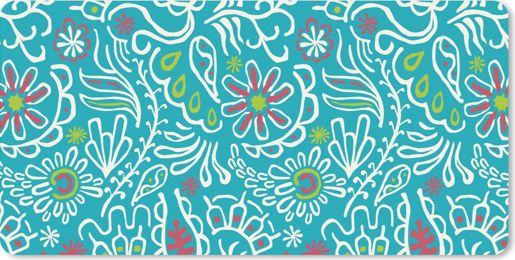 MuchoWow Mauspad Mousepad Blumen - Blätter - Tropisch - Design 60x30 cm - Mousepads - Maus Mat - Pad - Mausunterlage - Nachhaltig