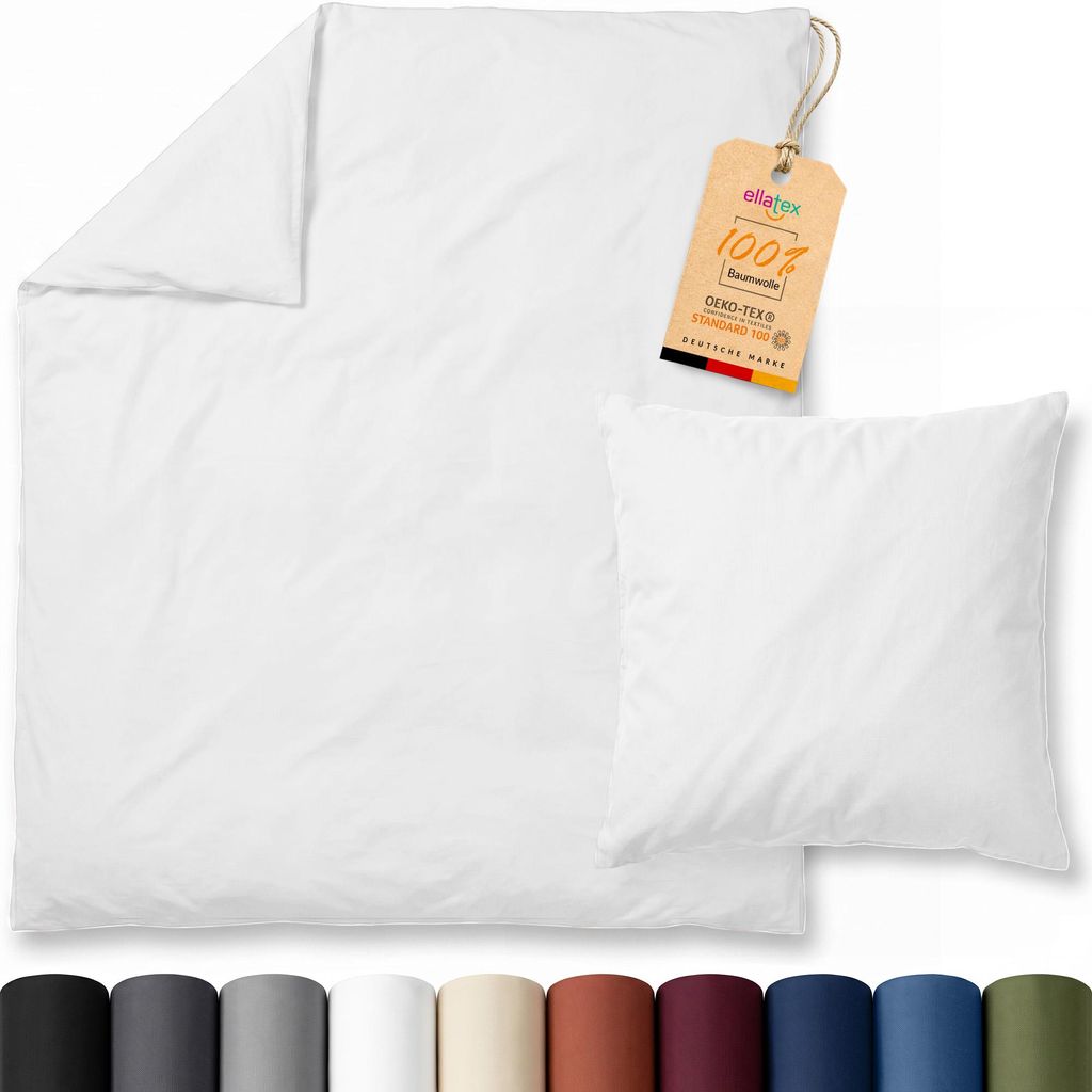 EllaTex Renforcé Bettwäsche 155x220 + 80x80 cm Baumwolle – Produktbild 