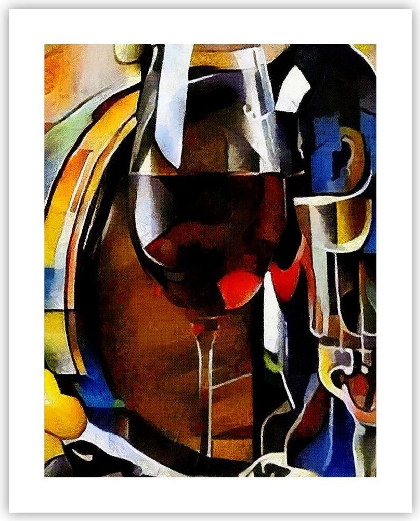 Poster - Poster ohne Rahmen - Wein Abstraktion - 40x50 cm - Wand Bild - Wanddeko - Wandbilder - Kunstposter - Wandposter - Bilder - Kunstdruck - Wa...