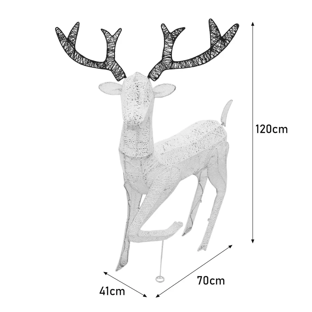 Renne de Noël LED 1,2m Extérieur Illuminé avec Minuteur d'Avent - 5
