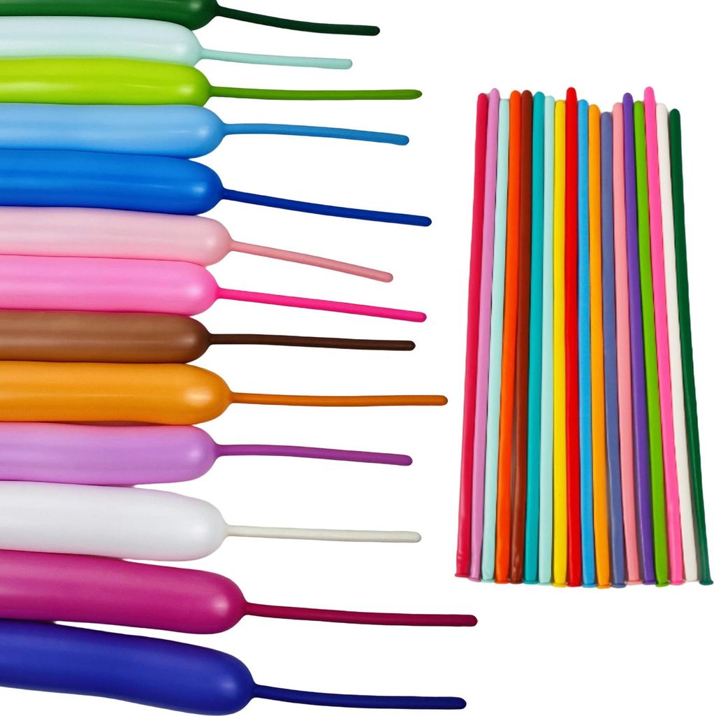 100 Stück Modellier Luftballons, Gemischte Farbe Lange Produktbild 