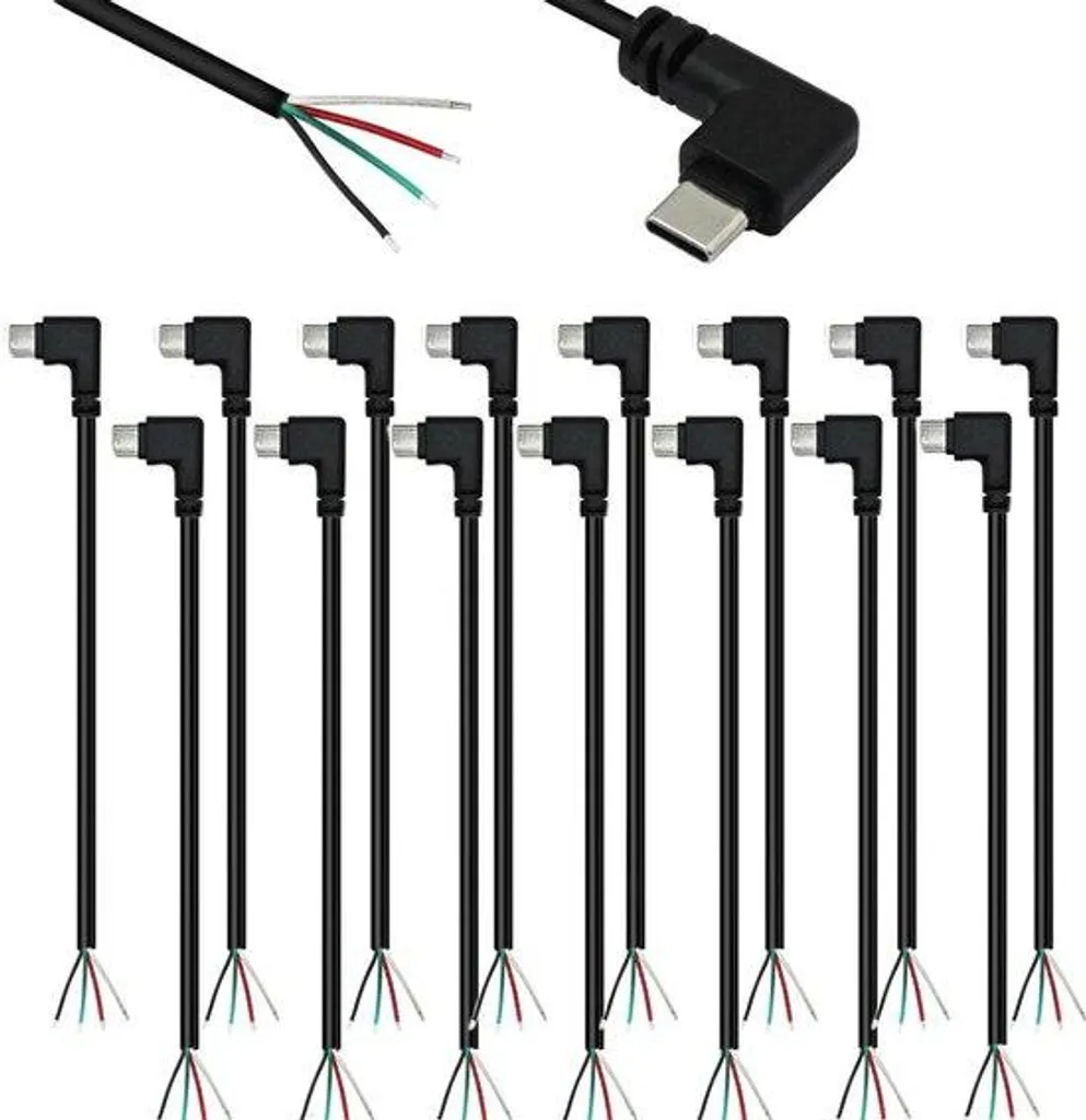 Réparer câble USB-C coudé pour recharge rapide 3A montage 4 fils 5V