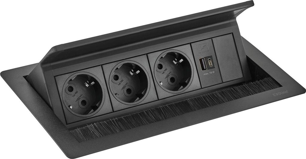 EVOline FlipTop Push M Steckdosenleiste, Einbausteckdose Produktbild 