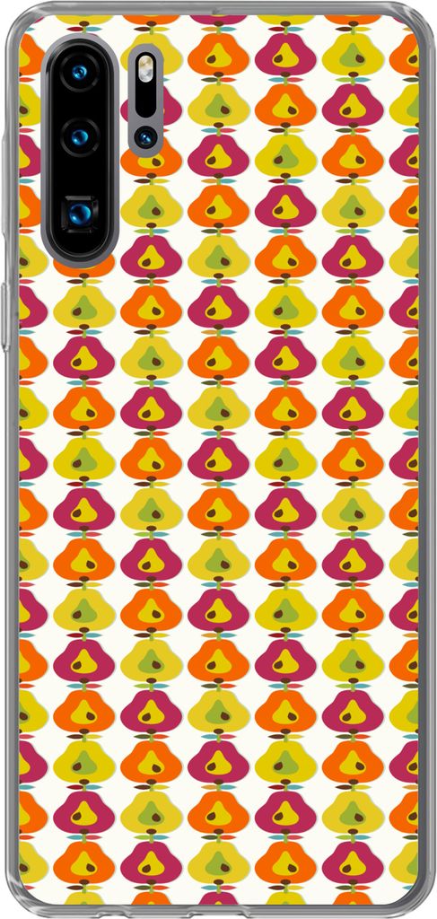 MuchoWow Handyhülle Schutzhülle Hülle für Telefoonhoesje Huawei P30 Pro Retro - Design - Birne - Obst Silikon Softcase Handy Hülle - Schutzd...