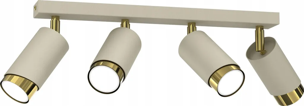 Plafoniera Design EWILIGHT BEVEL Beige/Oro | Illuminazione Lusso 4 Faretti