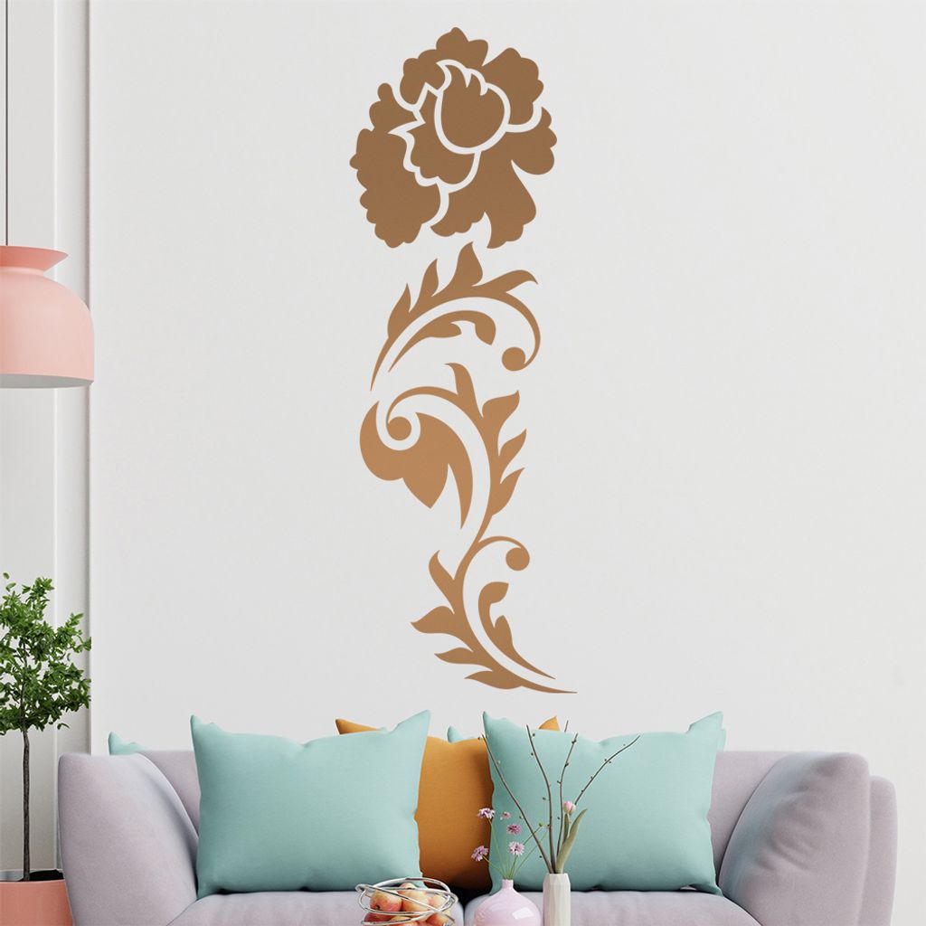 Große Blüte Ranke Wandtattoo in 6 Größen - Wandaufkleber Wall Sticker - Dekoration, Küche, Wohnzimmer, Schlafzimmer, Badezimmer