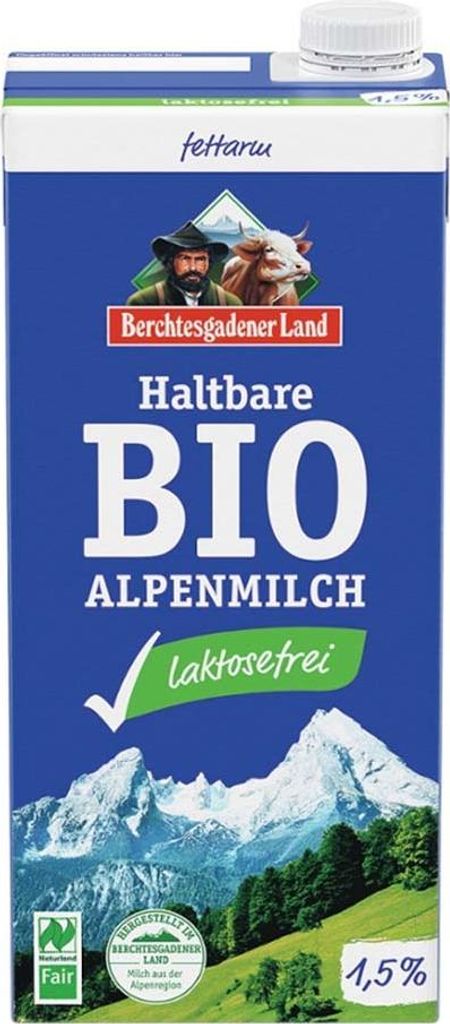 Lait des Alpesdurable 1,5% de matières grasses sans lactose Image du produit 