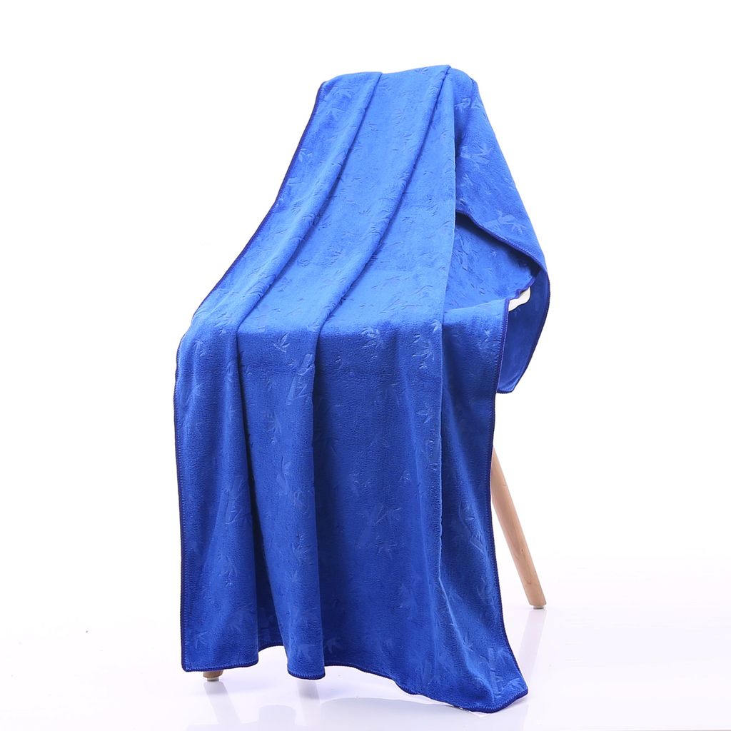 Handtücher Badetuch 70x140 cm Blau Handtücher 6 Stück Set Badehandtuch Frottee mit Bambus Muster Mikrofaser To