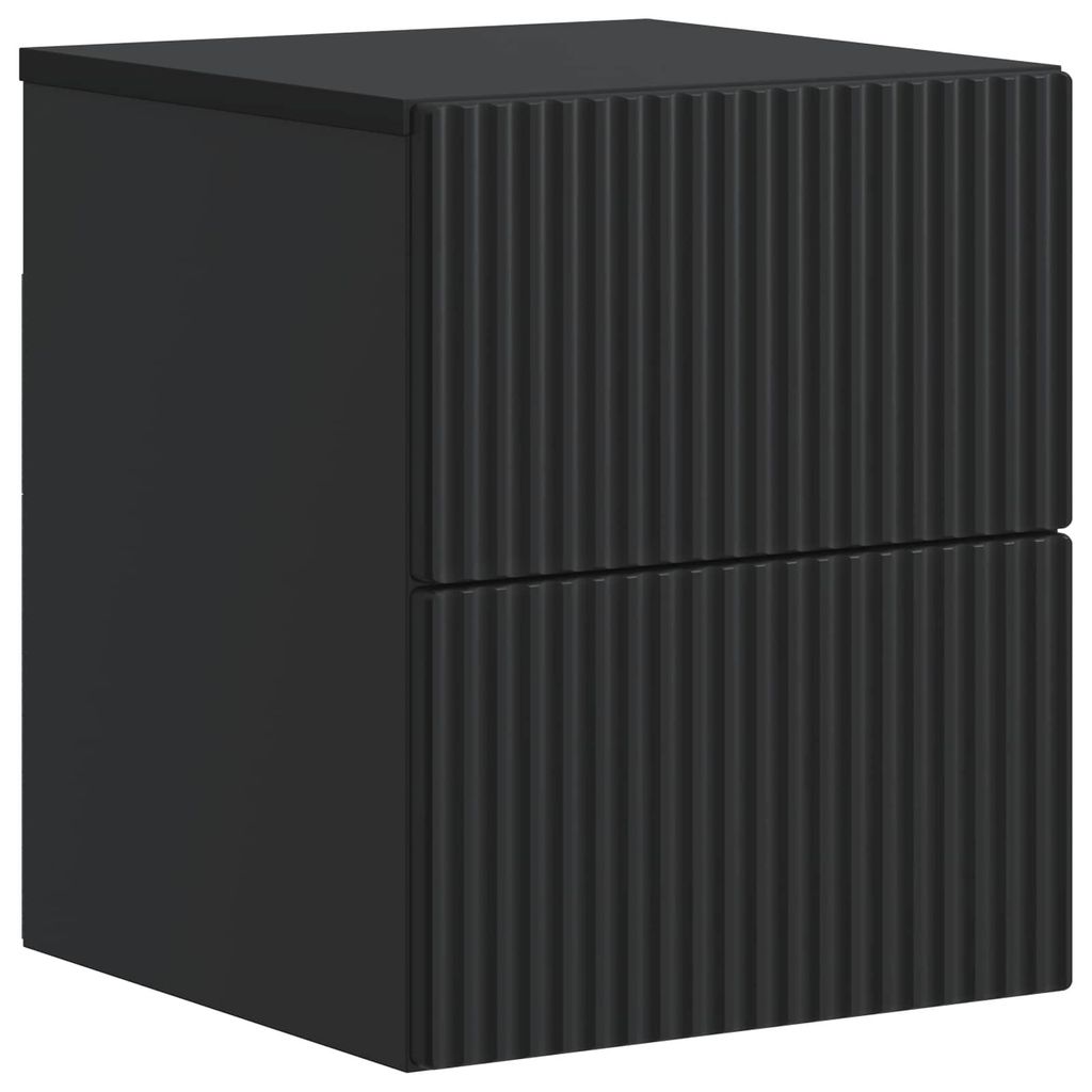 Wandmontierter Nachttisch Schwarz 33 x 34,5 x 40 cm