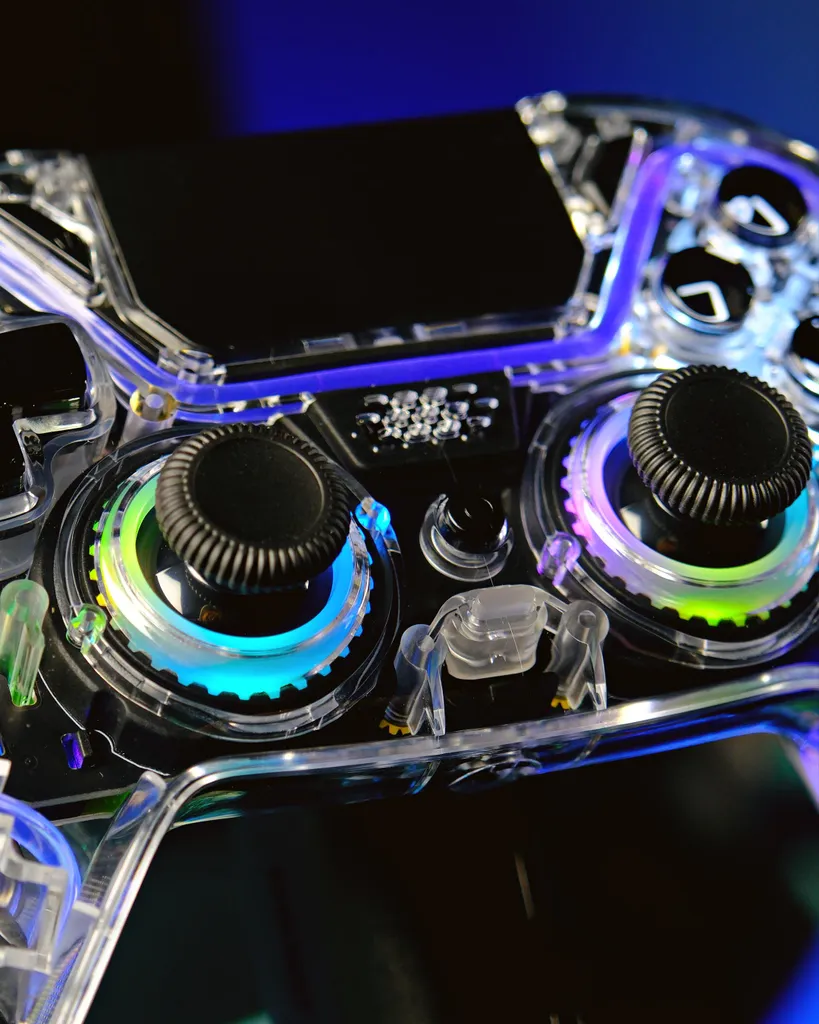 Deltaco Contrôleur Transparent Bluetooth PS4 PC - Ergonomie et Précision - 4
