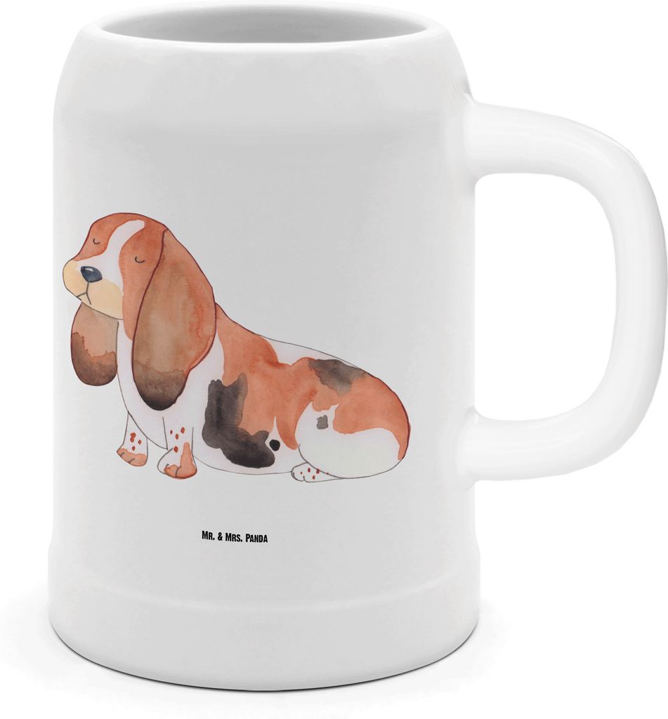 Mr. & Mrs. Panda Seidel Hund Basset Hound - Weiß - Geschenk, Sprüche, Keramikkrug, Bier Humpen, Krug, Bierhumpen, Niedlich