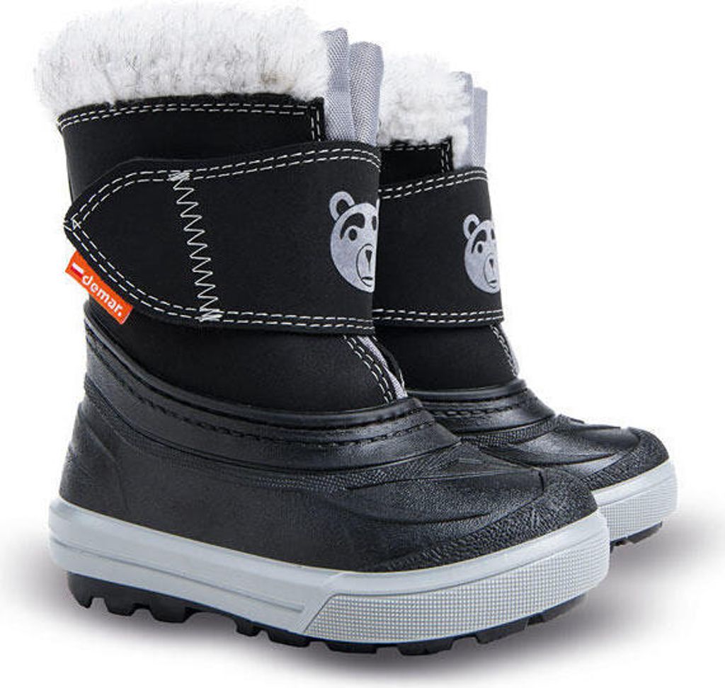 DEMAR Kinder StiefelMädchen Schneeschuhe Winterstiefel Boots Winterschuhe gefüttert BEAR C schwarz 28/29