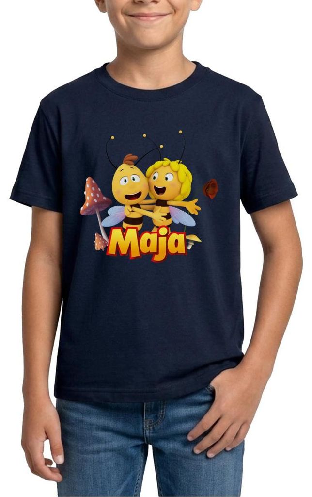 Spreadshirt Biene Maja Freundschaft Mit Willi Teenager T-Shirt, 152/164 (12-14 Jahre), Navy
