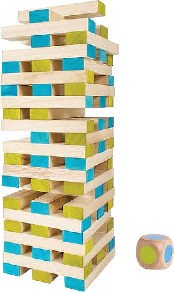 Grote houten toren, stapelspel, 1 meter hoog Productafbeelding 