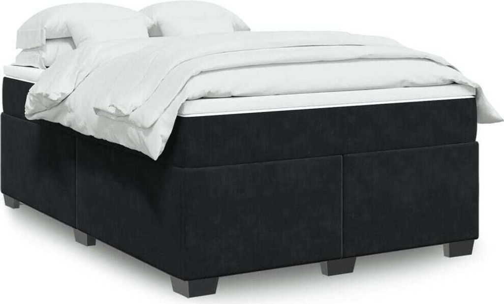 Maison Exclusive - Boxspringbett mit Matratze Schwarz 140x190 cm Samt