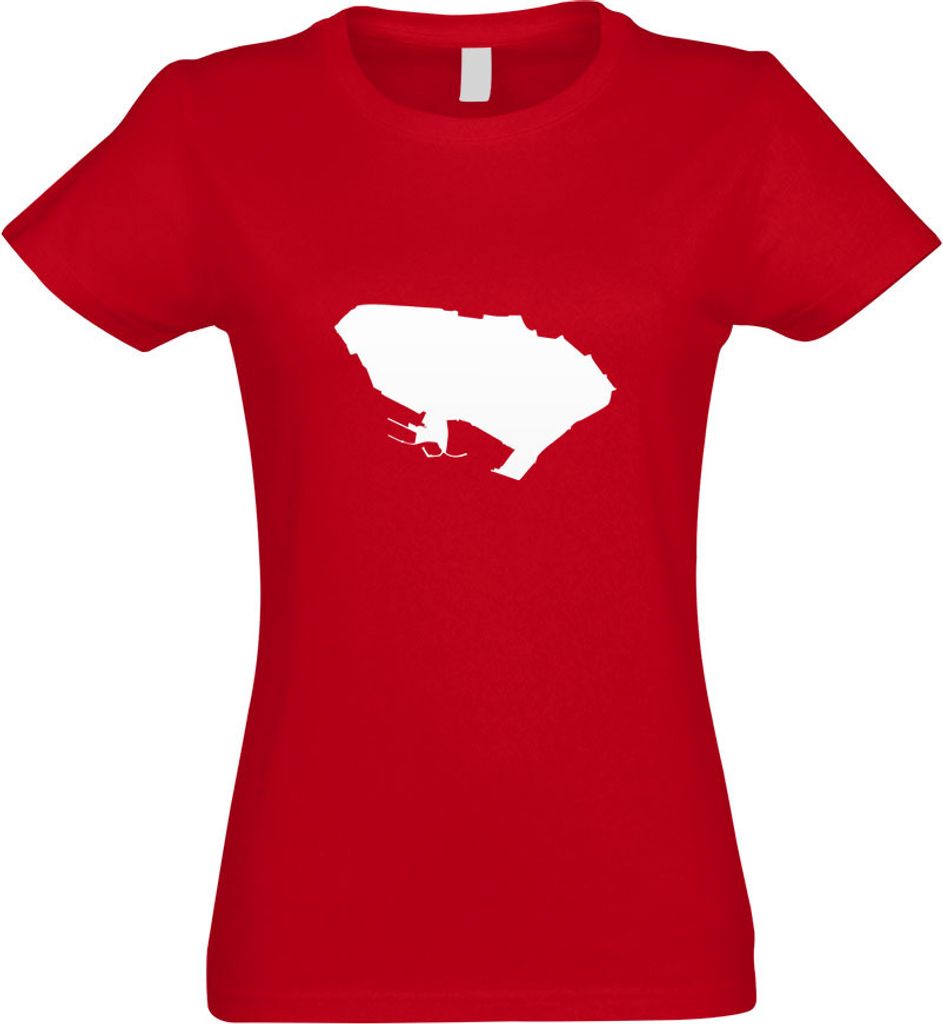 Kiwistar - T-Shirt tailliert - Damen - rot - Deutschland - Binneninsel - Lindau - mit Motiv Bedruckt - Funshirt Design - Sport - Freizeit - Damen - XL