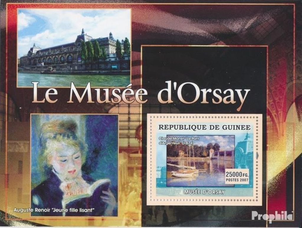 Briefmarken Guinea 2007 Mi Block 1272 (kompl. Ausgabe) postfrisch Musée dOrsay - Lesendes junges Mädchen