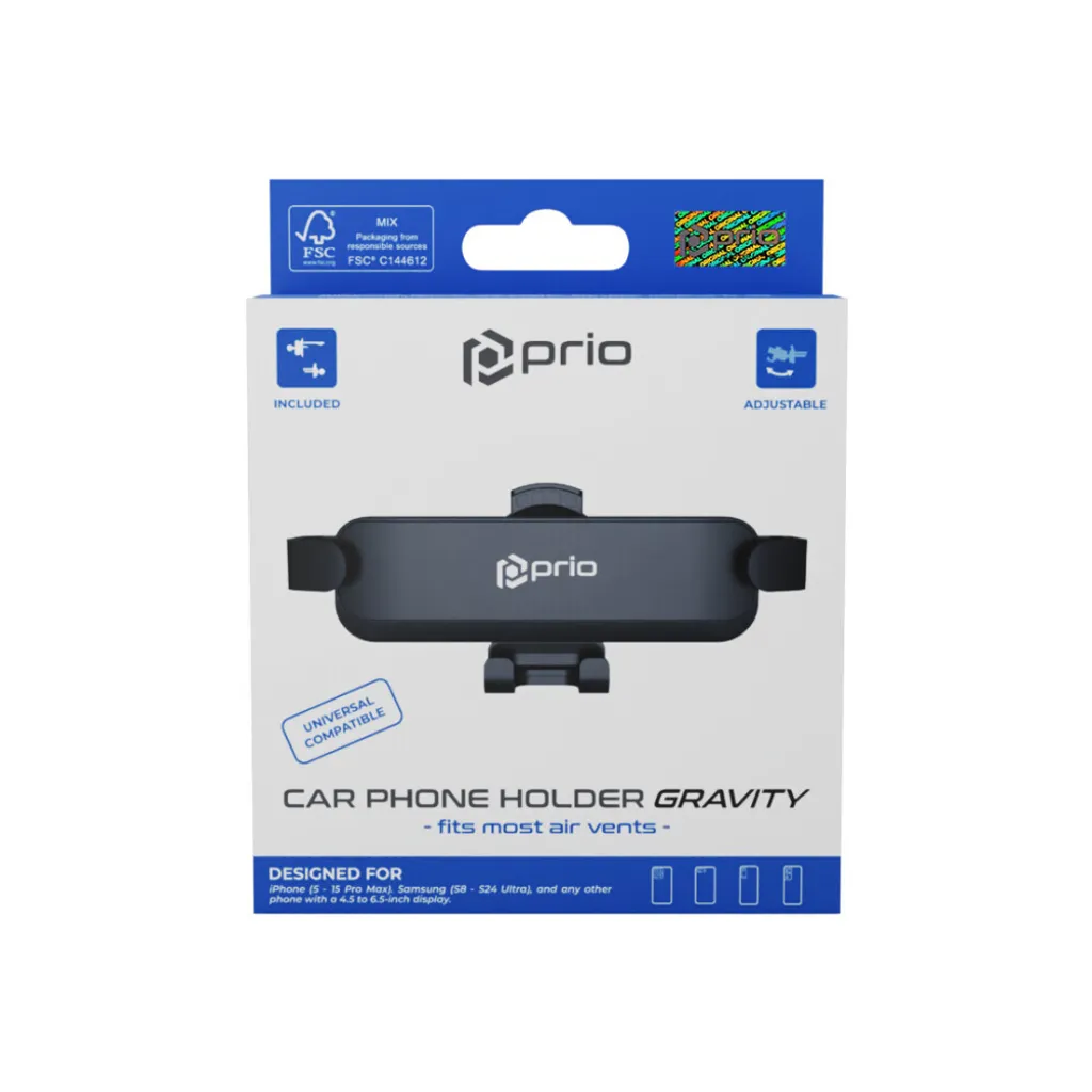 Supporto Prio Gravity PCH-1202: Tecnologia Auto-Lock Nero - 5