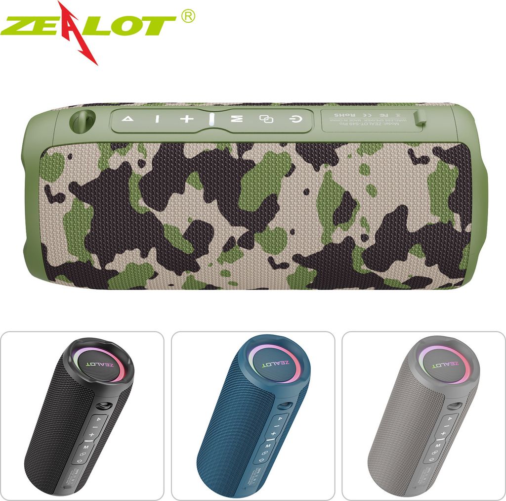 ZEALOT S49PRO tragbarer Bluetooth-Lautsprecher, BT5.2 | RGB-Lichteffekt | 20 W Leistung | IPX6 wasserdicht, unterstützt Aux, FM, TF-Karte, USB, BT...
