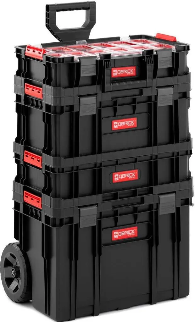 Rangement d'outils mobile 6-en-1 pour chantier avec chariot et mallette