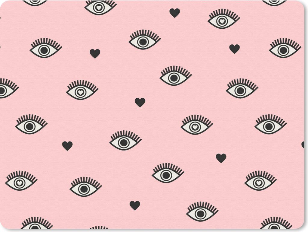MuchoWow Mauspad Mousepad Mädchen - Augen - Rosa - Muster - Mädchen - Kinder - Kinder 40x30 cm - Mousepads - Maus Mat - Pad - Mausunterlage - A...
