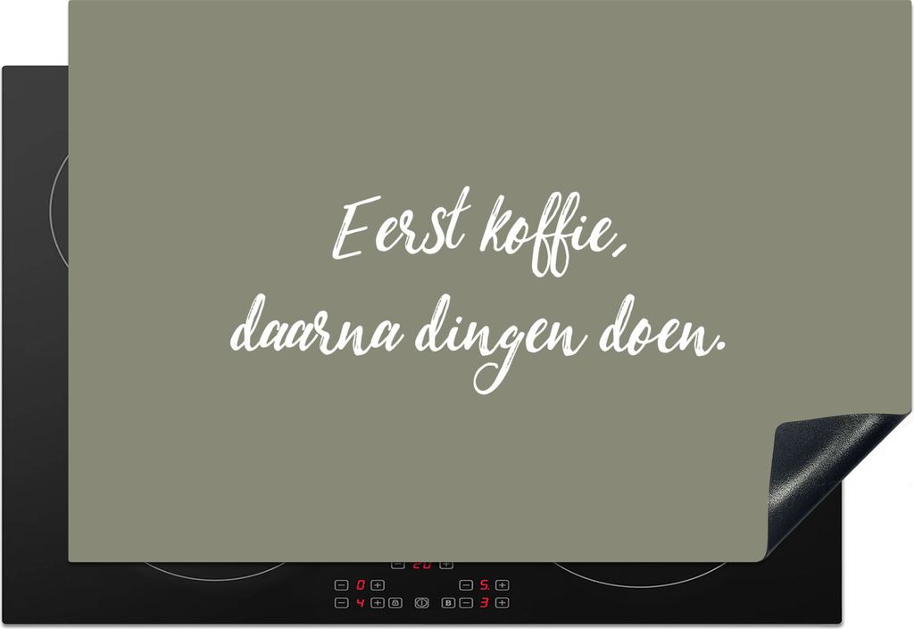 KitchenYeah Herdabdeckplatte Sprichwörter - Erst der Kaffee, dann die Arbeit - Zitate - Kaffee , 76x51cm, Küche Deko, Glaskeramikfeld Herdabdec...