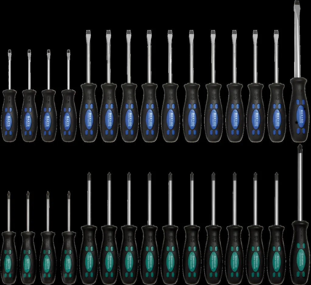 Assortiment de 30 tournevis d'atelier SW-Stahl 32000L pour mécanique