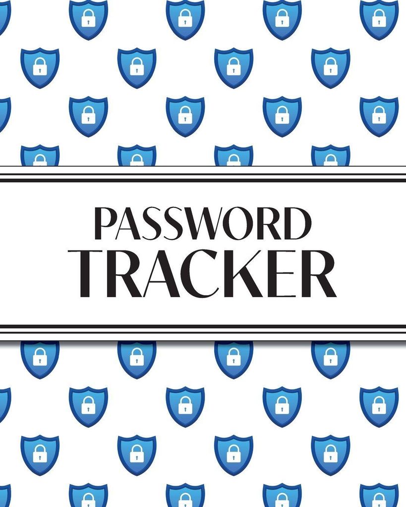 XL Large Print Password Tracker (Lock Shield Blue)