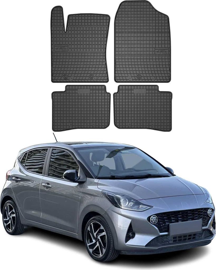 2019-2025 Hyundai i10 Fußmatten Gummi Schwarz 4 tlg Produktbild 