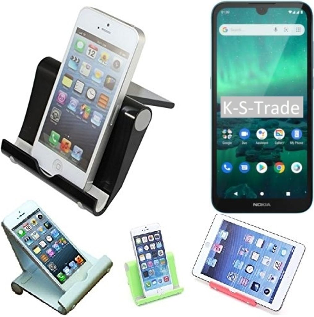 K-S-Trade Handy-Ständer kompatibel mit Nokia 1.3 faltbarer Tischständer Smartphone Tablet Halterung Reise