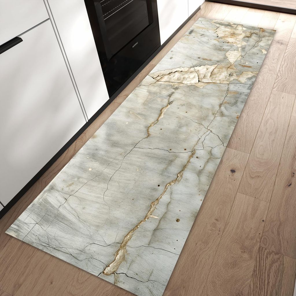 Küchenteppich 80x250cm rutschfest & abwischbar PVC Läufer - Oberfläche von Rissige