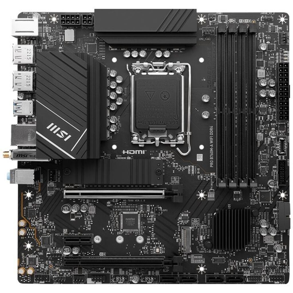MSI PRO B760M-A WIFI - Motherboard - micro ATX - LGA1700-Sockel - B760 Chipsatz - USB 3.2 Gen 1, USB 3.2 Gen 2, USB-C 3.2 Gen 1 - 2.5 Gigabit LAN, ...