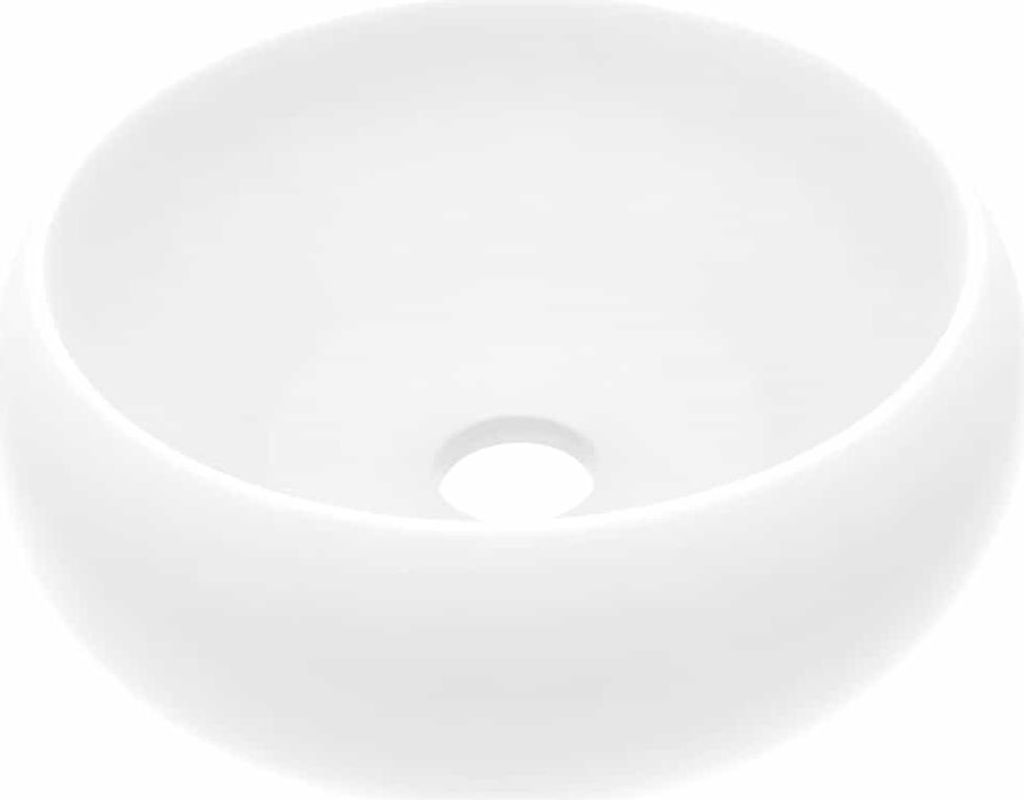 vidaXL s Waschbecken Rund Matt Weiß 40x15 cm Keramik