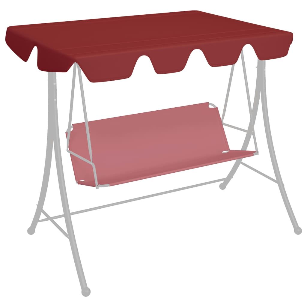 The Living Store Ersatzdach für Hollywoodschaukel Weinrot 150/130x70/105 cm