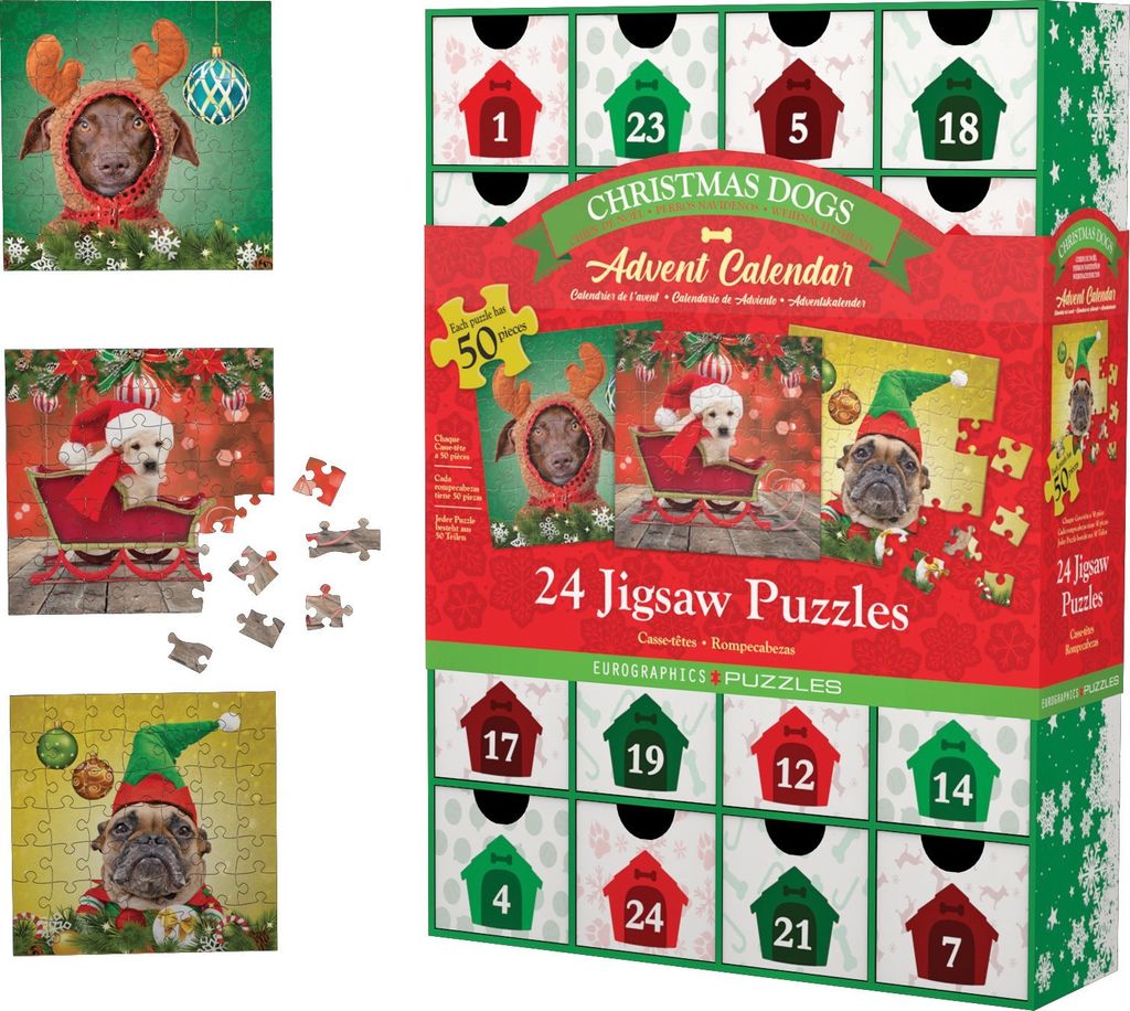 Puzzle kalendarz adwentowy - świąteczne psy. 1200 elementów Zdjęcie produktu 